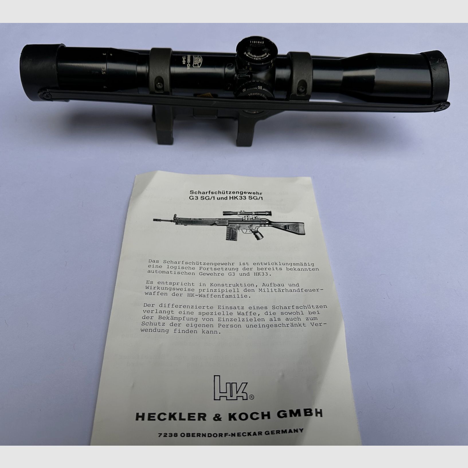 Montage rapide Stanag HK G3SG1 d'origine + Zeiss Diavari DA 1,5x-6x