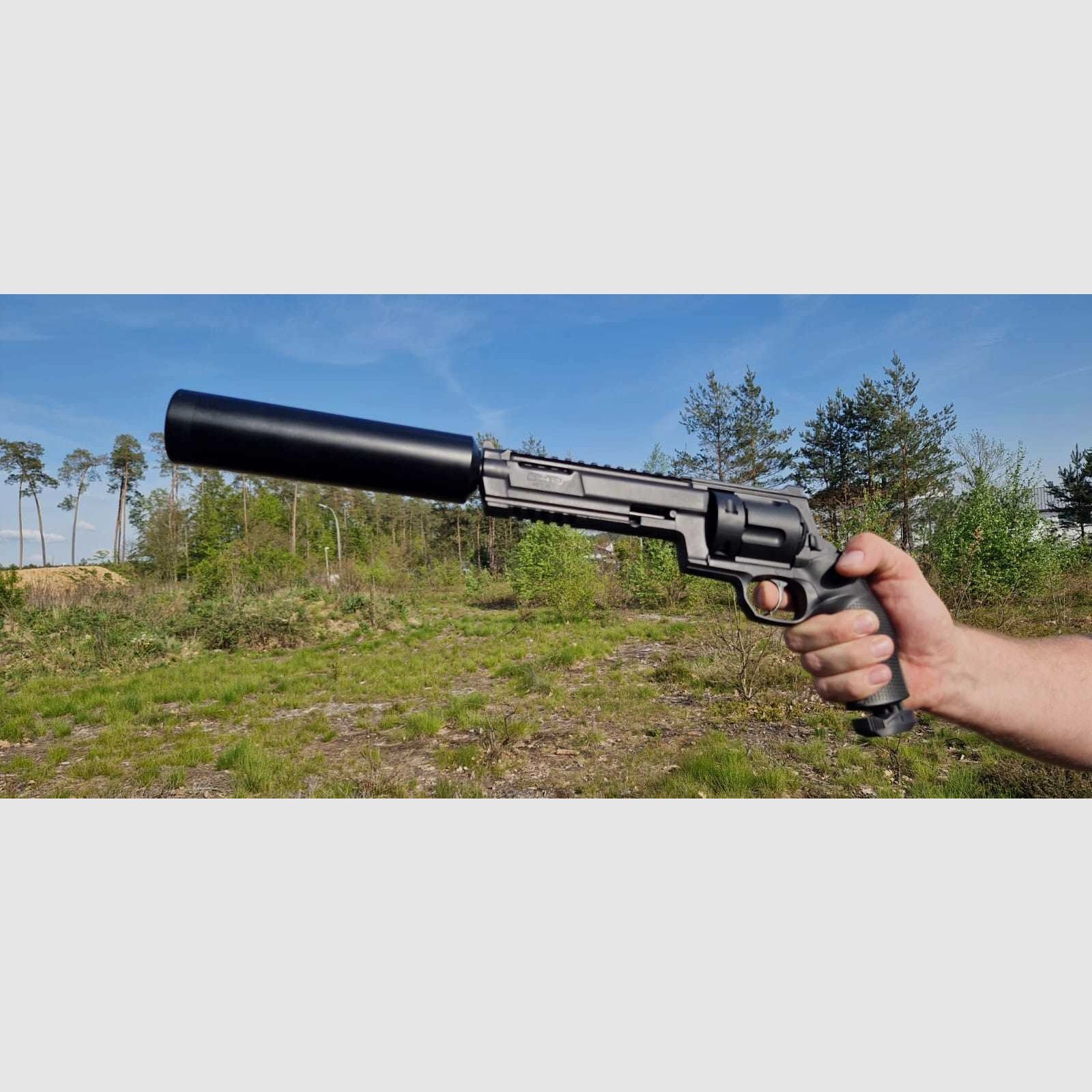 SCHALLDÄMPFER | SILENCER Thread 20x1 | CNC | SCHWARZ | L 20cm | HDR68