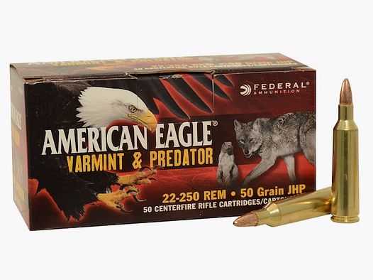 Federal American Eagle Varmint & Predator .22-250 Rem. 50GR JHP 50 nabojów