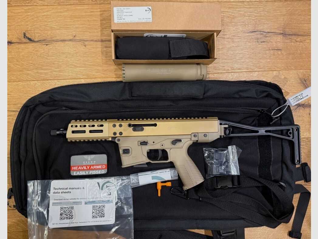 B&T AG (Brügger and Thomet) GHM9 G Coyote TAN with RBS silencer