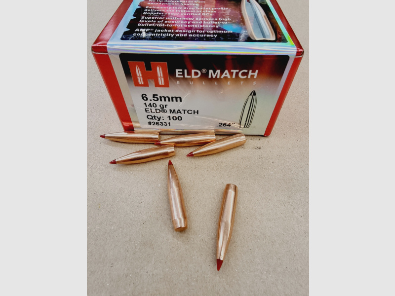 6,5/.264-140grs ELD-Match Hornady Geschosse 100 Stk. No. 26331