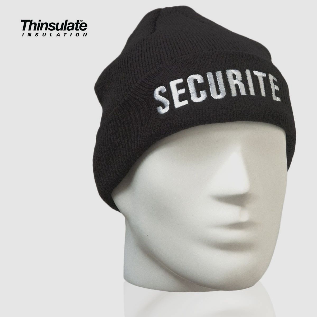 GORRO NEGRO DE PUNTO THINSULATE CON BORDADO DE SEGURIDAD