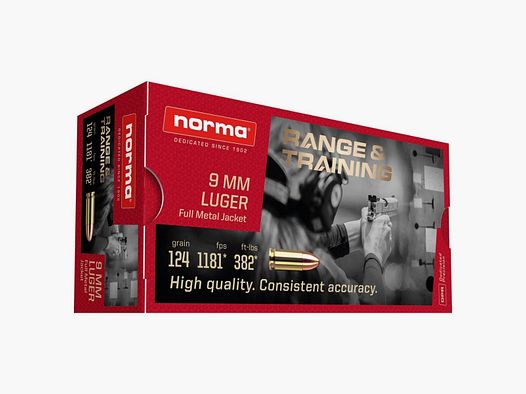 9x19 Norma FMJ Range & Training DPR 124gr/8g (620340050)