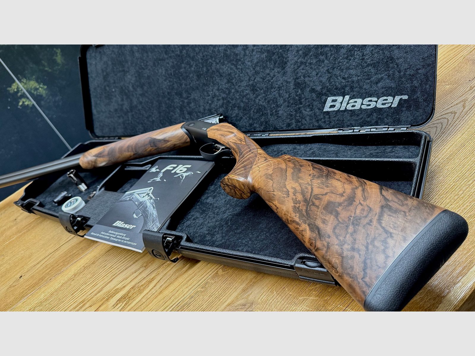 Bockdoppelflinte Blaser F16 Game / HK 7 / mattes Finish / 12/76 / Logo silber / Basküle stahlgrau / LL 71 cm