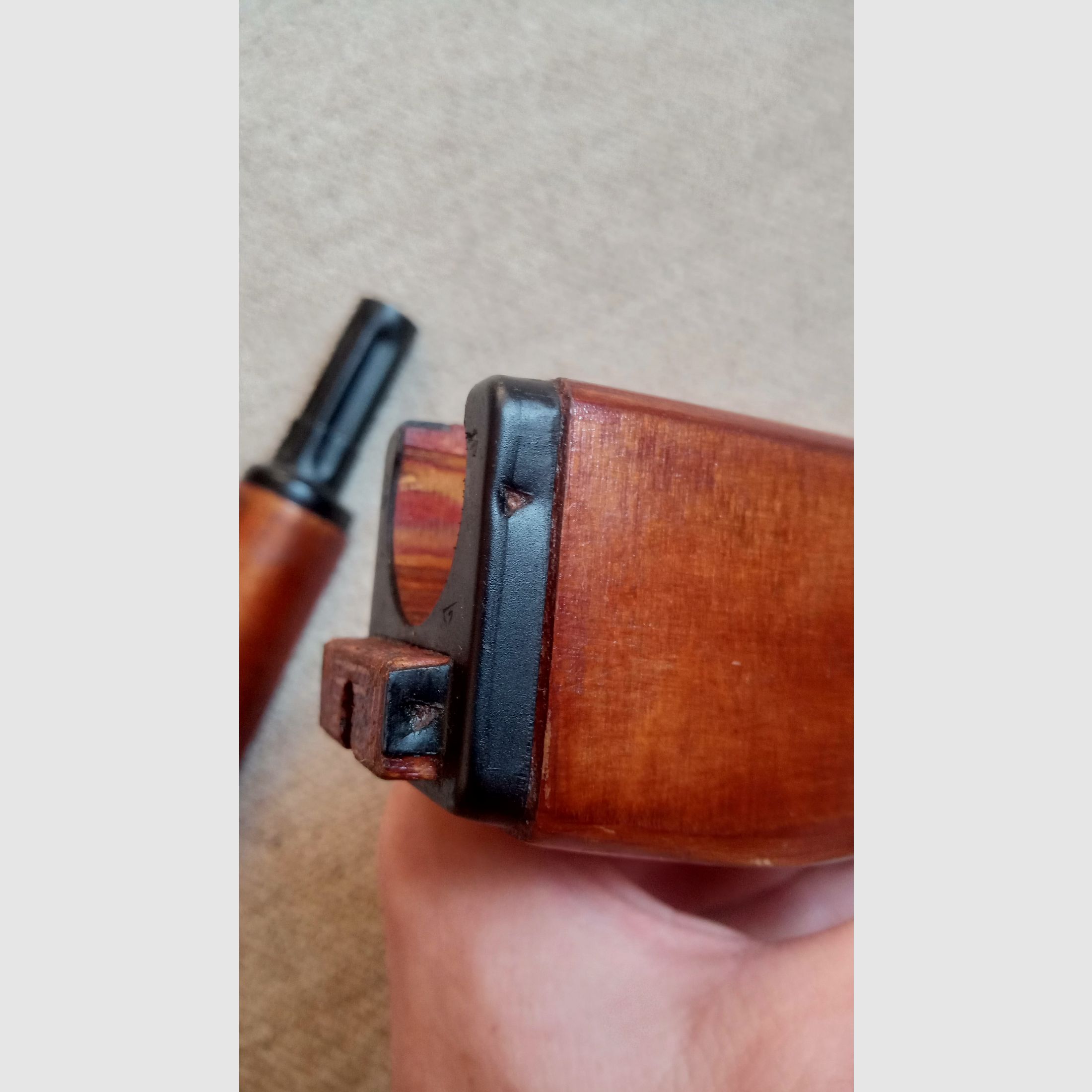Original russischer RPK-74 Griff & Handschutz aus Schichtholz eingepasst für AK  und mit Gasrohr (AK74 / AK-100 / Saiga / Yunker 2/3/4)