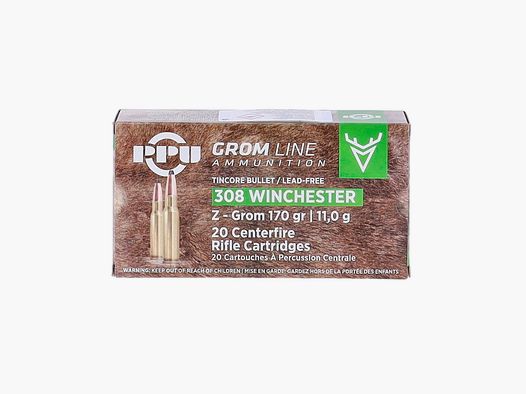 PRVI/PPU Z-GROM sin plomo .308 Win 170 gr. - 20 pcs