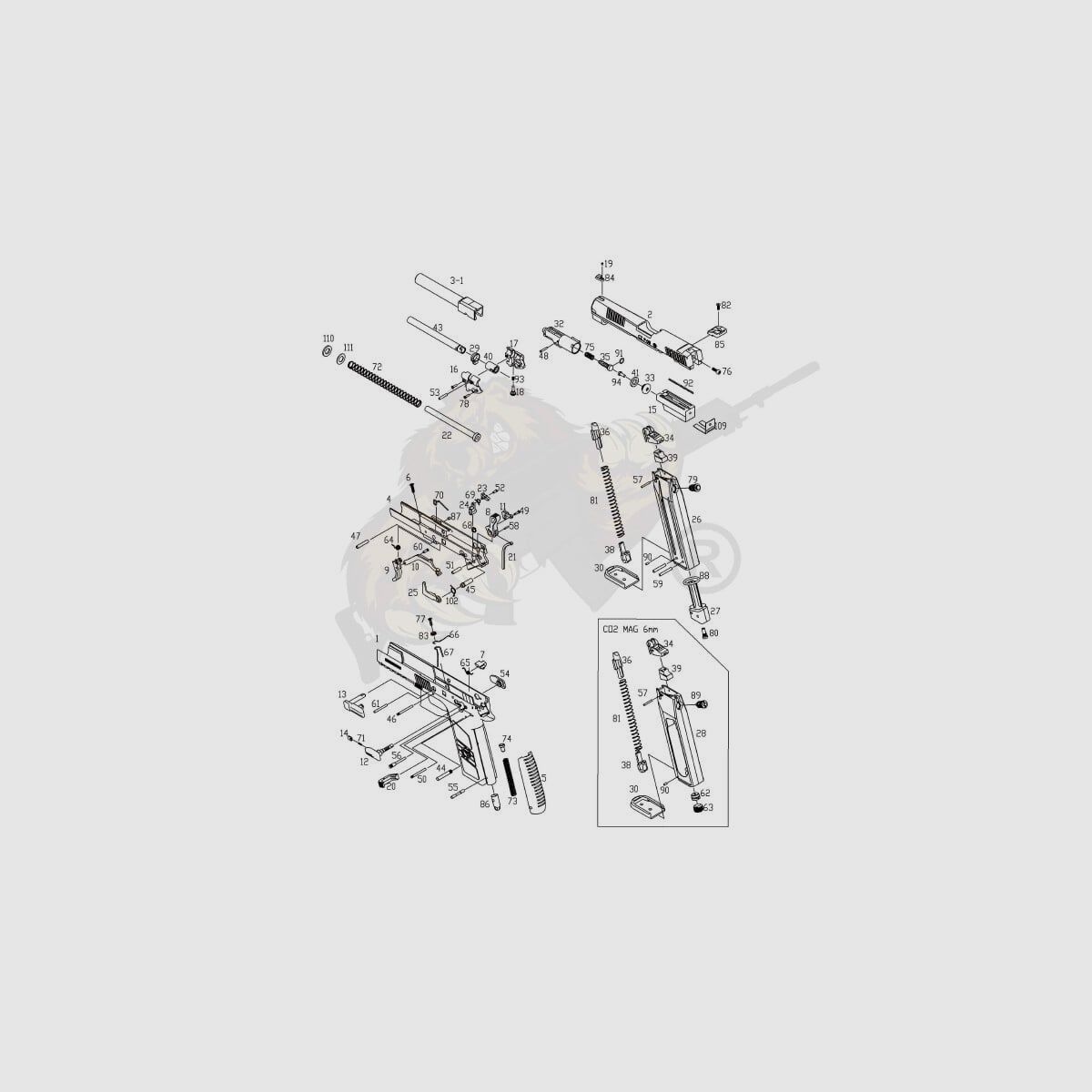 Main SP Cap (part P-09 #74) for CZ P-09