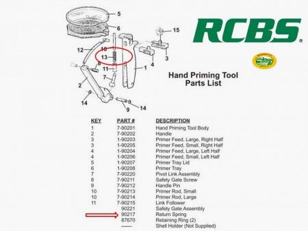 RCBS molla ricambio innescatore manuale n.13 7190217