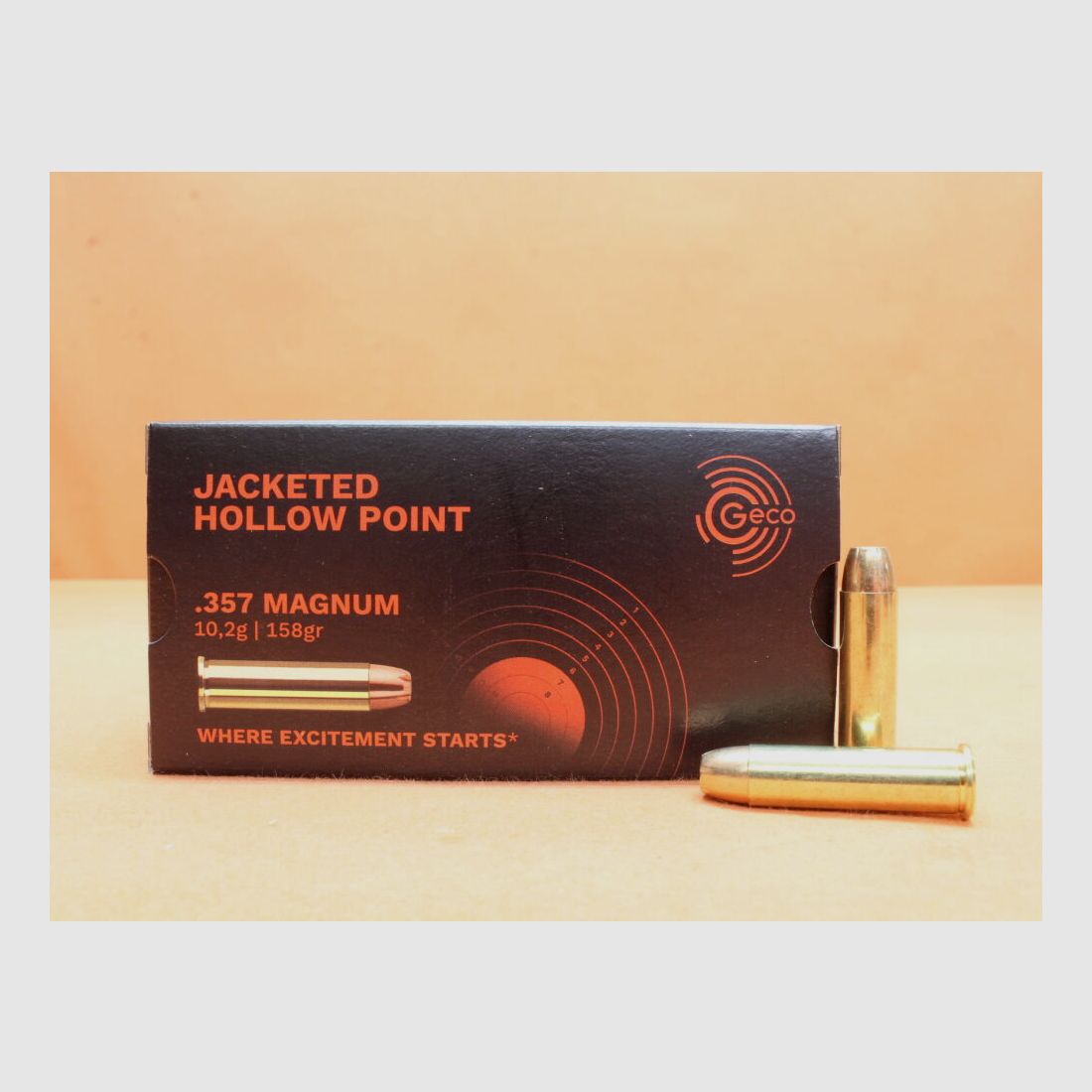 GECO Patrone .357Magnum GECO 158grs JHP (2317721) VE 50 Patronen/ 10,2g Hohlspitz (mit Sollbruchstellen)