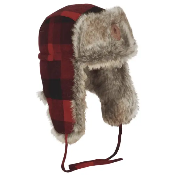 Classic Red and Black Checkered Fur Hat Pinewood