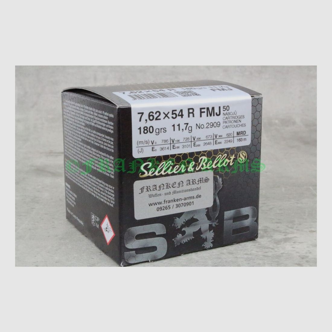 Sellier&Bellot 7,62x54R FMJ 180gr. 11,7g 50 Stück Staffelpreise