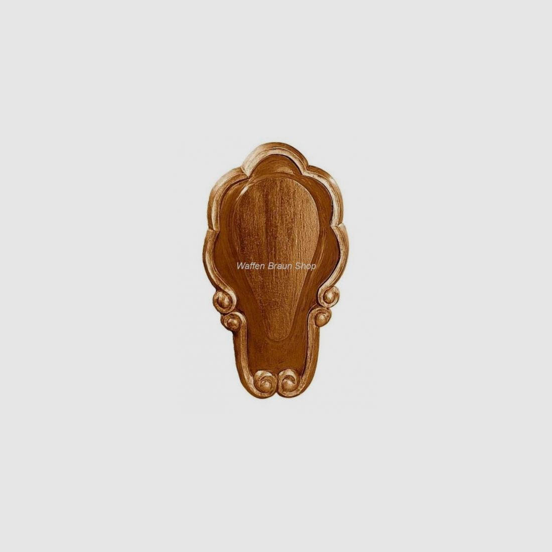 Trophäenschild Bock, handgeschnitzt, 26x15 cm