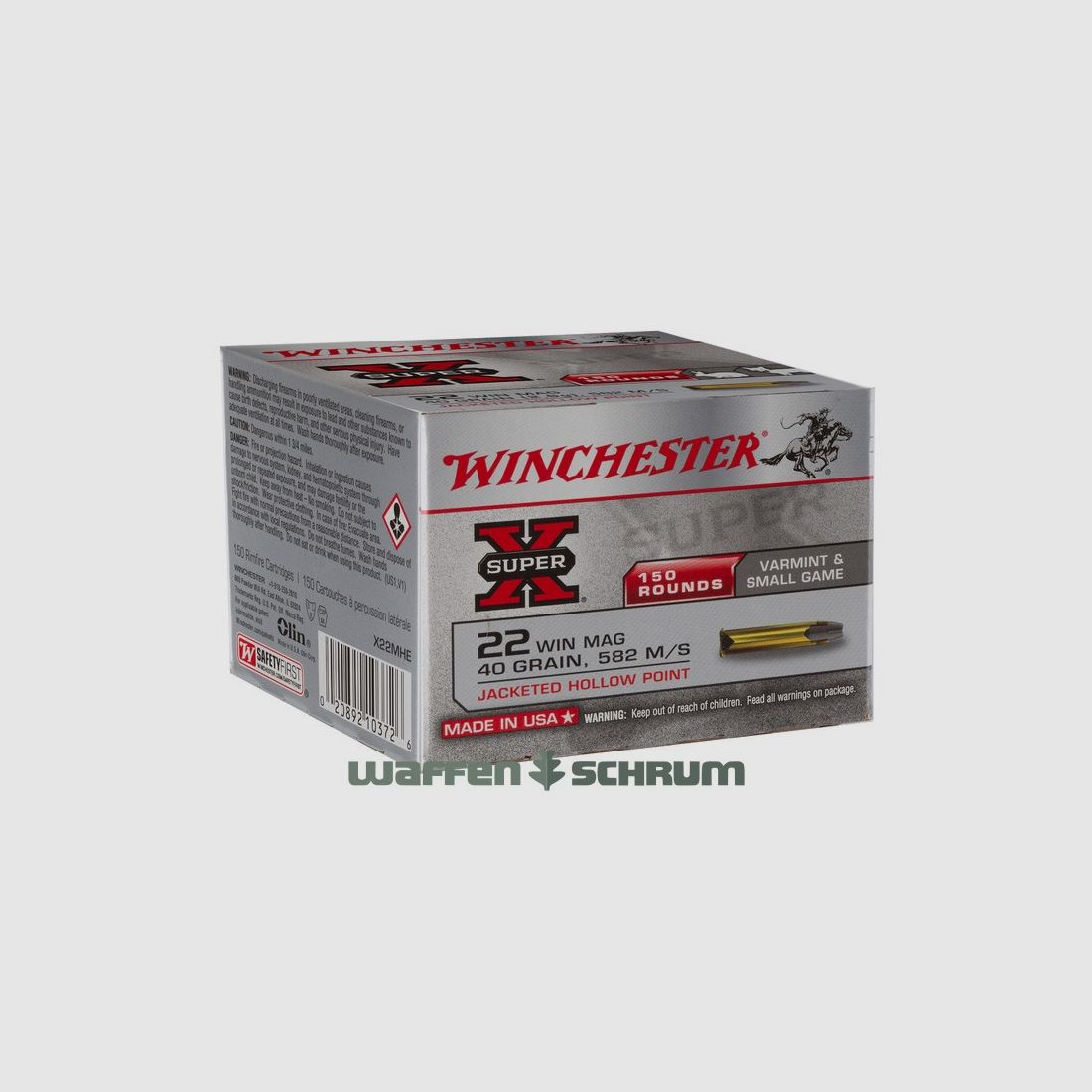 Winchester SuperX TM 2,6g - 40gr. .22WinMag 150er Pck.