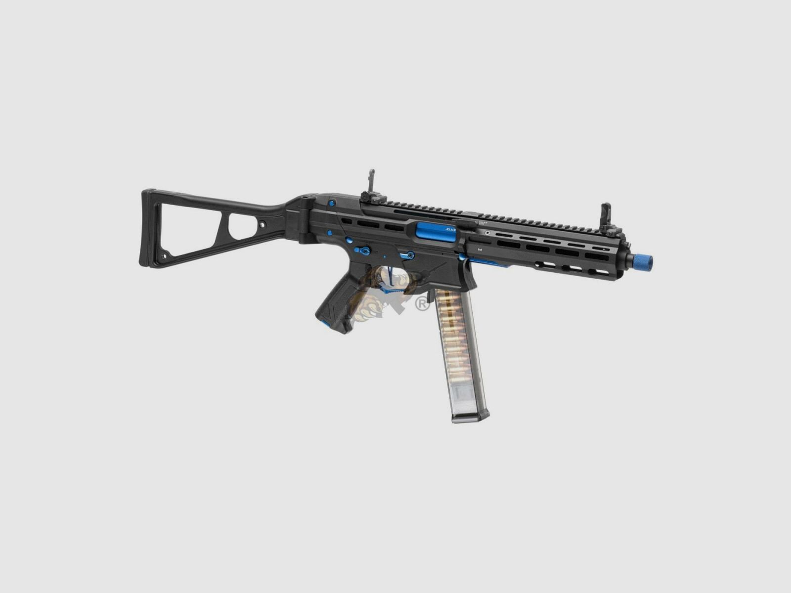 G&G PCC45 G2 with ETU in Black/Blue Airsoft Free from 18 - S-AEG -F-