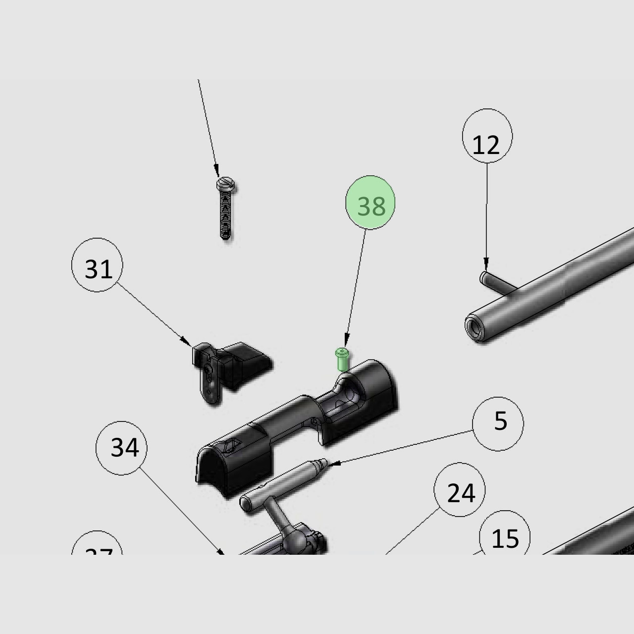 Verschlussschraube fĂĽr Luftpistole Crosman America Classic P1322, Ersatzteil