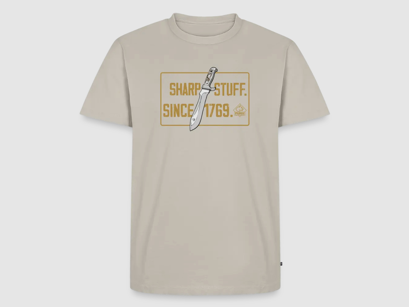 T-shirt Premium pour homme PUMA "Sharp stuff since 1769 Gold"