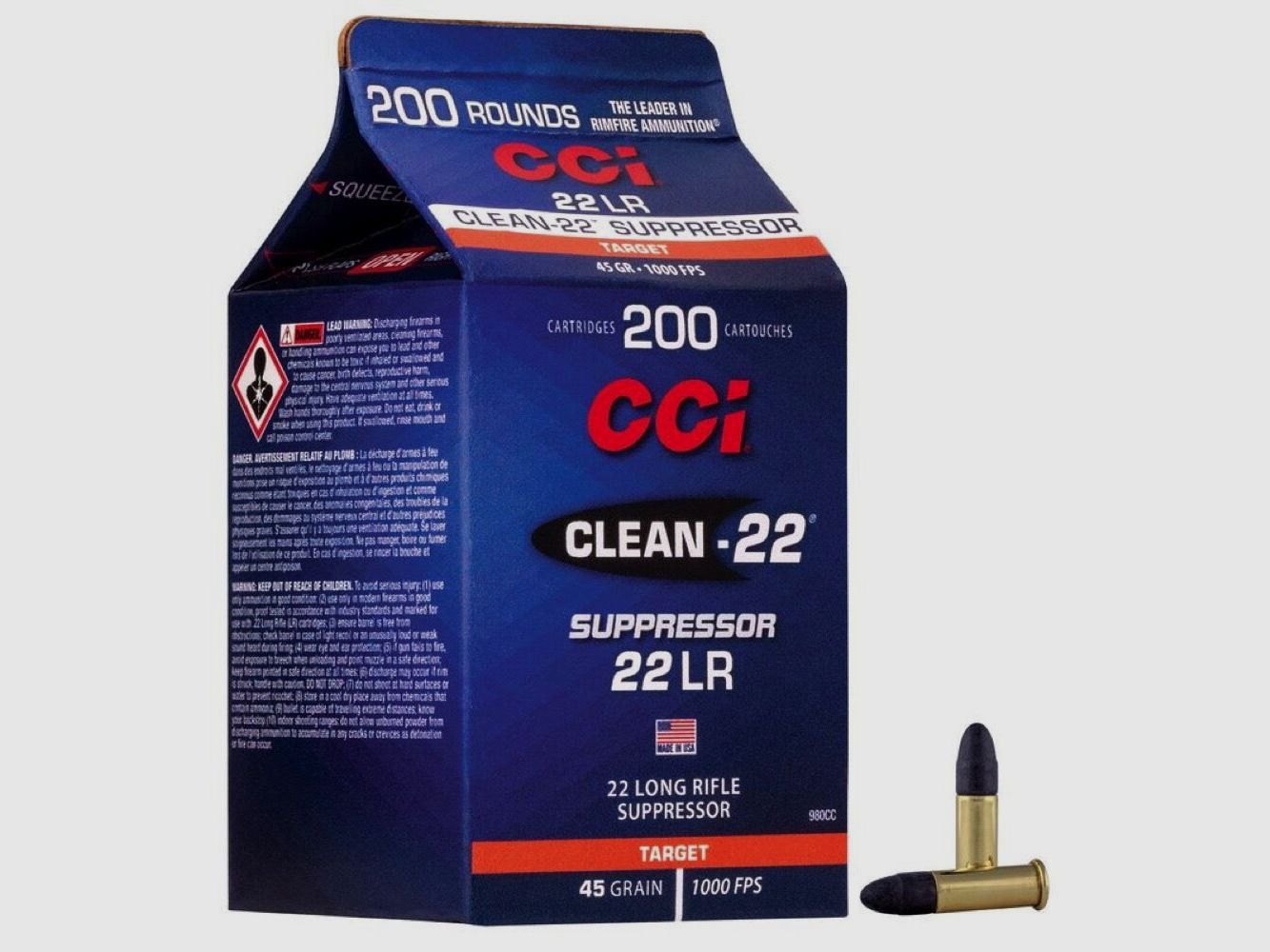 CCI Clean-22 Sup. LRN 45grs 200St .22lr