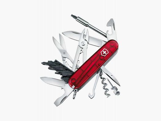 Nóż scyzoryk Victorinox CyberTool M, przezroczysty czerwony, 32 funkcje