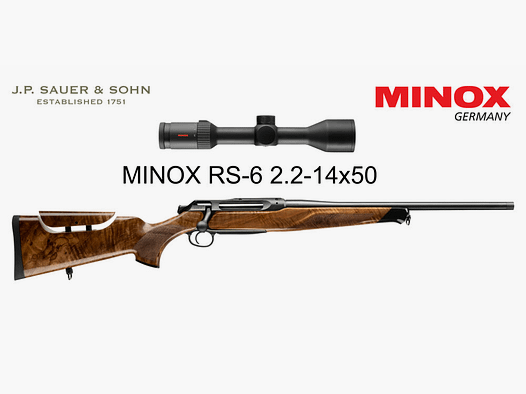 J.P. Sauer & Sohn Sauer 505 Ergo Lux Repetierbüchse HQ3 Ausstattungspaket Elegance + VSR | 8.5x55 Blaser | MINOX RS-6 2.2-14x50