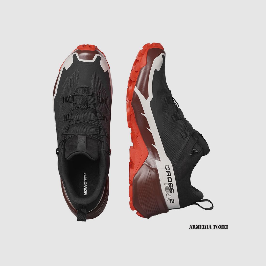 SALOMON – HERREN – CROSS HIKE 2 GTX Schwarz / Bitter Schokolade / Feuriges Rot, Bild 5 von 7