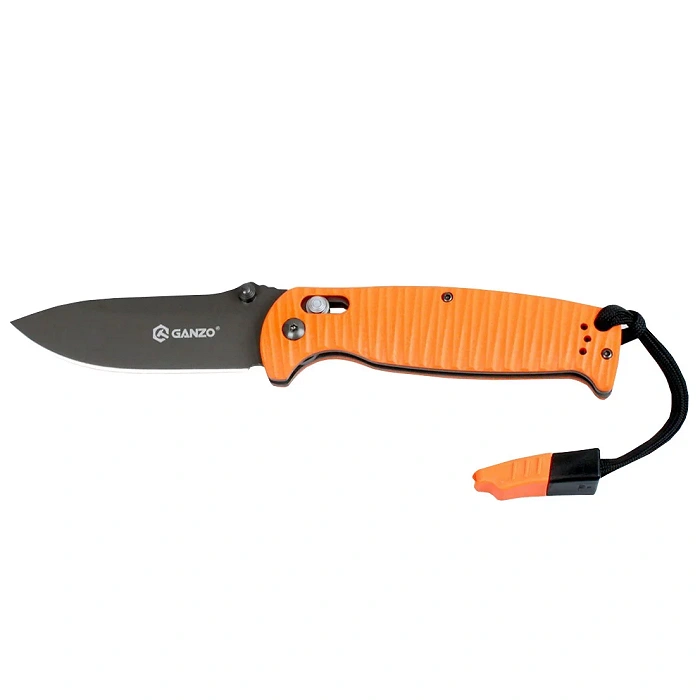 Couteau pliant Ganzo G7413P-OR-WS avec sifflet (G7413P-OR-WS), image 1 sur 10