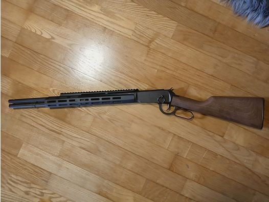 M1894 Western Rifle "Tactical" mit Hülsenauswurf Vollmetall CO2 6mm BB schwarz - Holzoptik
