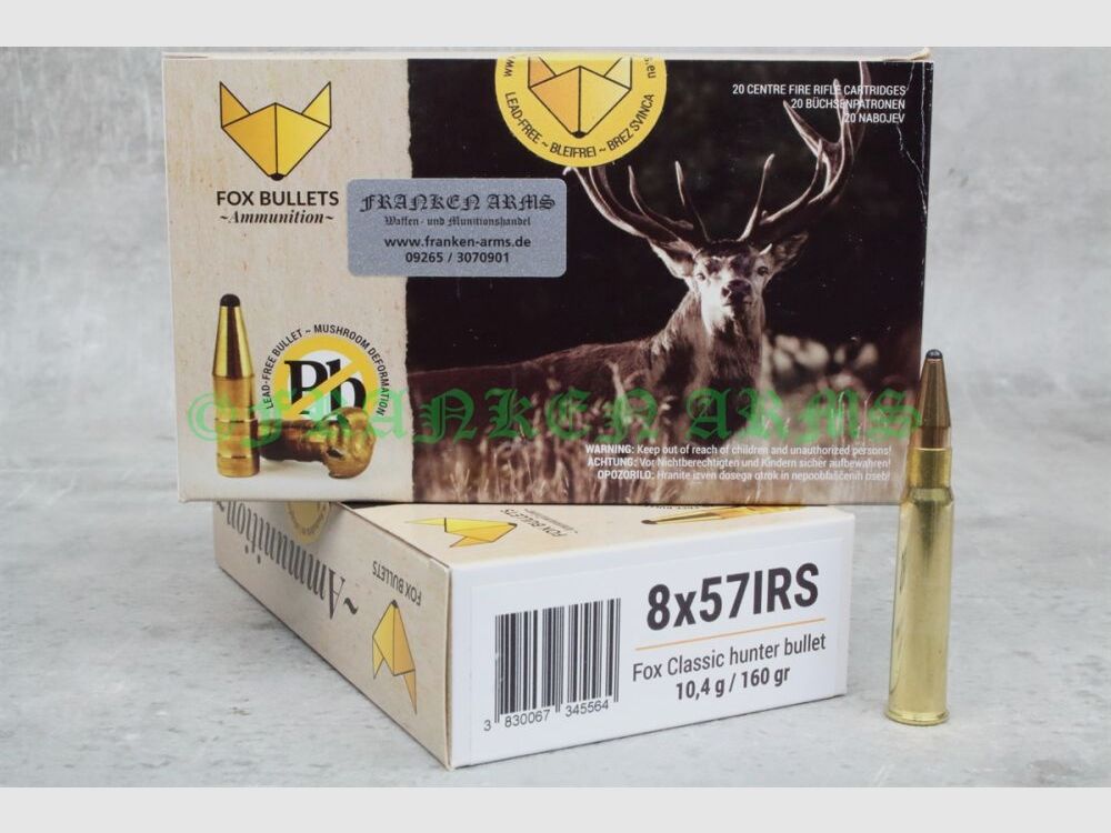 FOX Bullets Classic Hunter 8x57IRS 160gr. 10.4g 20 pieces bulk prices