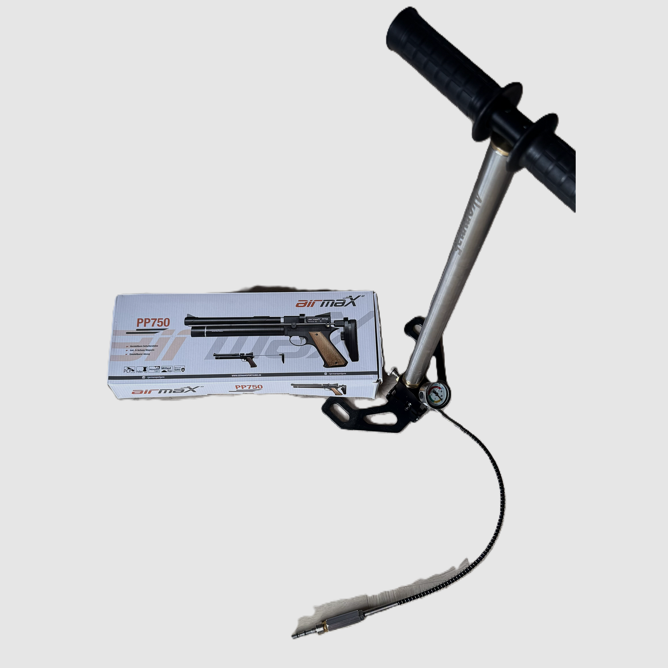 AirmaX PP750 LP pneumatic pistol caliber 4.5 mm incl. red/green dot sight and pneumatic pump, immagine 4 di 4