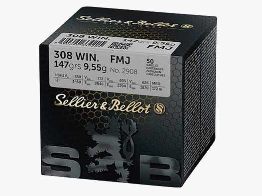 Sellier Bellot .308Win FMJ 147gr 50 Schuss