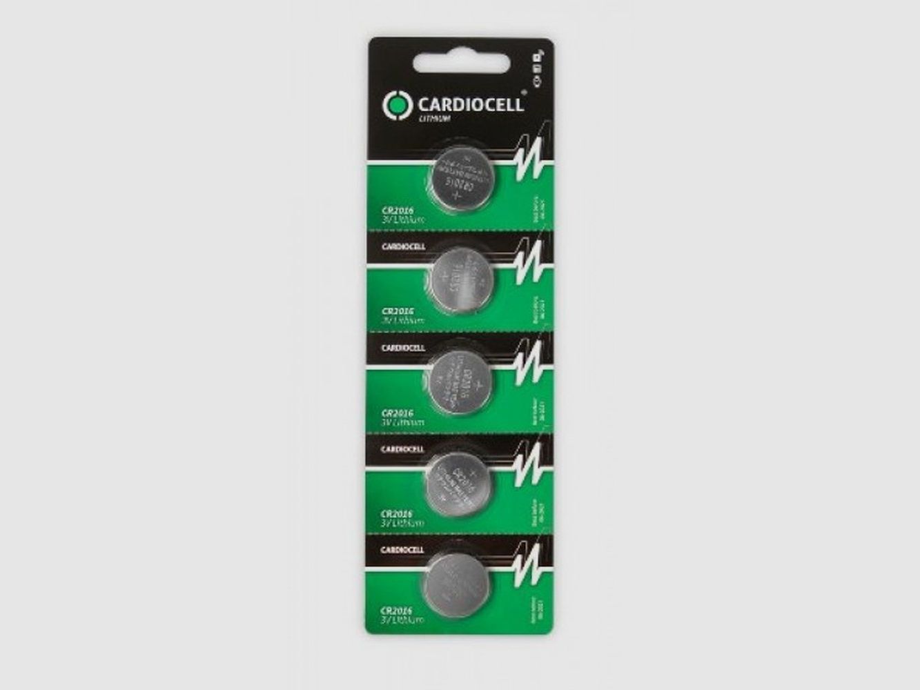 Cardiocell CR2016 3V Lithium 75mAh in 5er-Blister