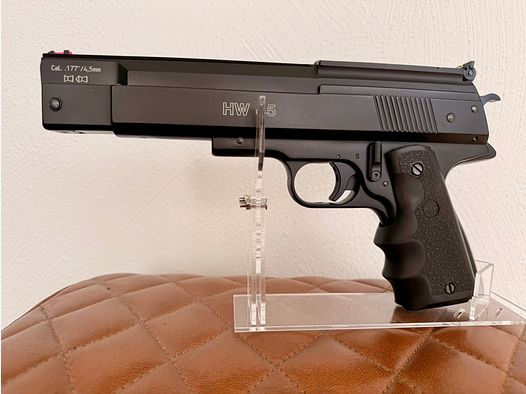 Pistola ad aria Weihrauch HW45 brunita 4,5 mm Fiberottica.