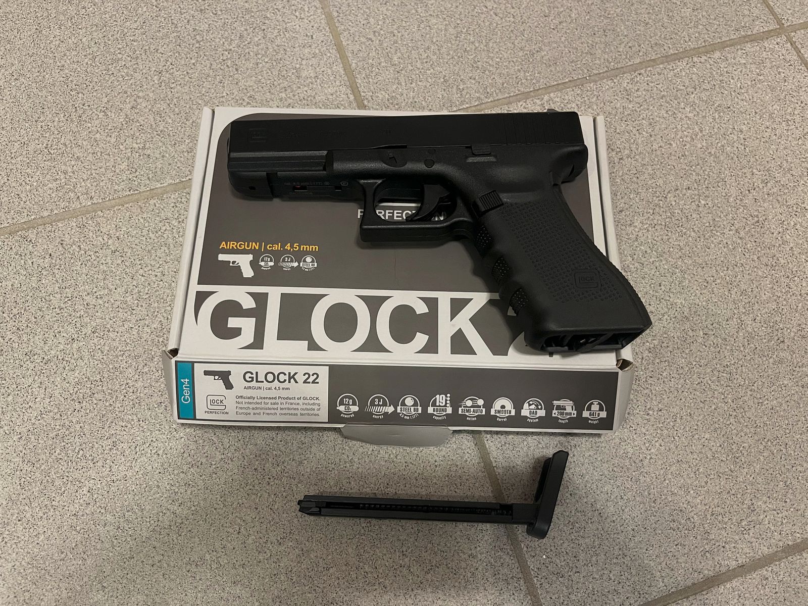 Glock 22 Gen4 Co2-Pistole Kaliber 4,5 mm Stahl BB