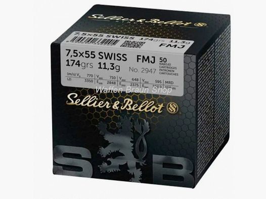 Sellier & Bellot, cartucce per fucile Vlm 7,5x55 11,3g/174gr 50 pezzi