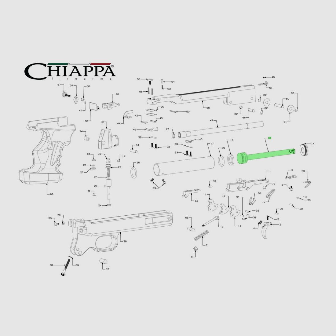 Kolben fĂĽr Chiappa Matchpistole FAS 6004, Ersatzteil