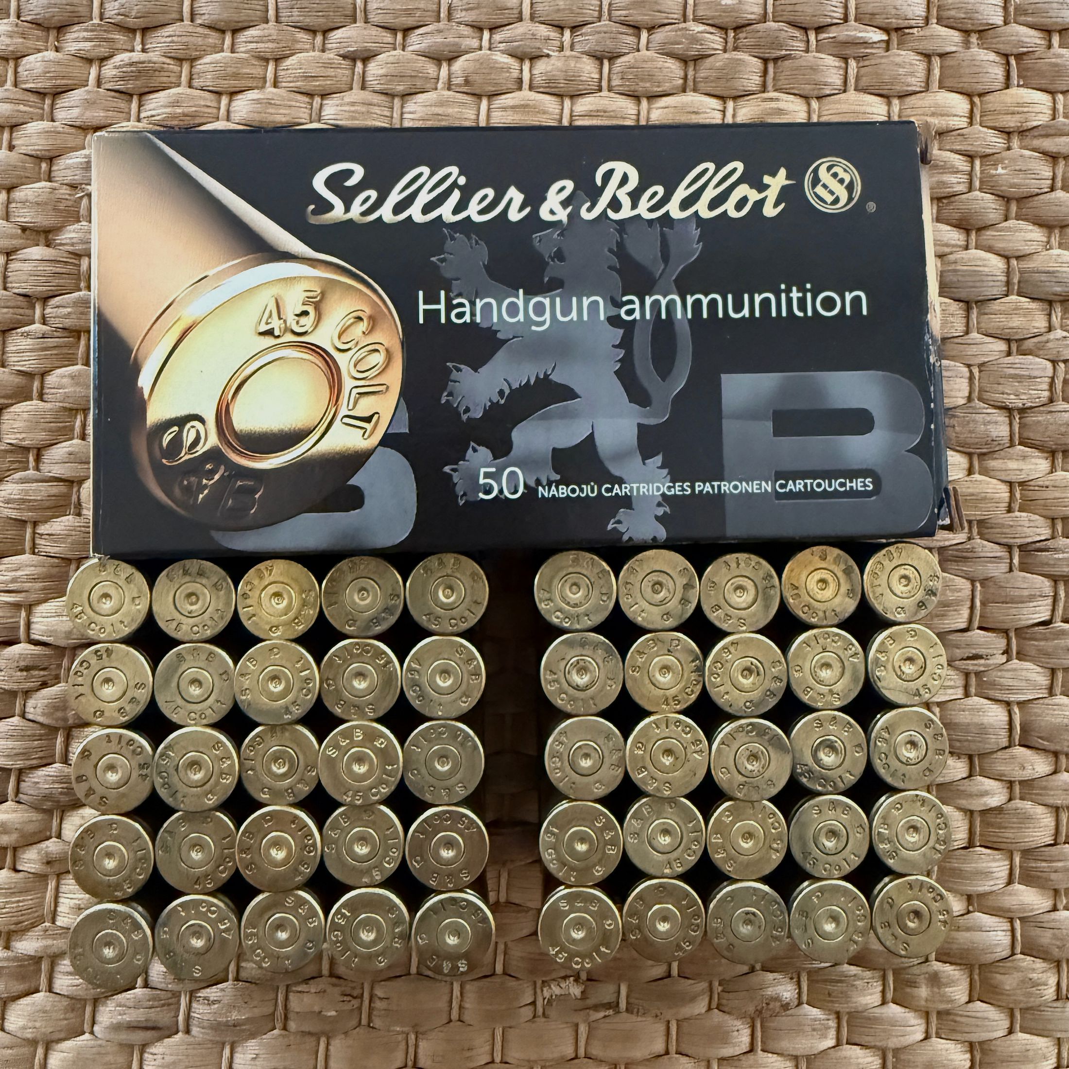 Étuis de cartouches 45 Colt en laiton S&B