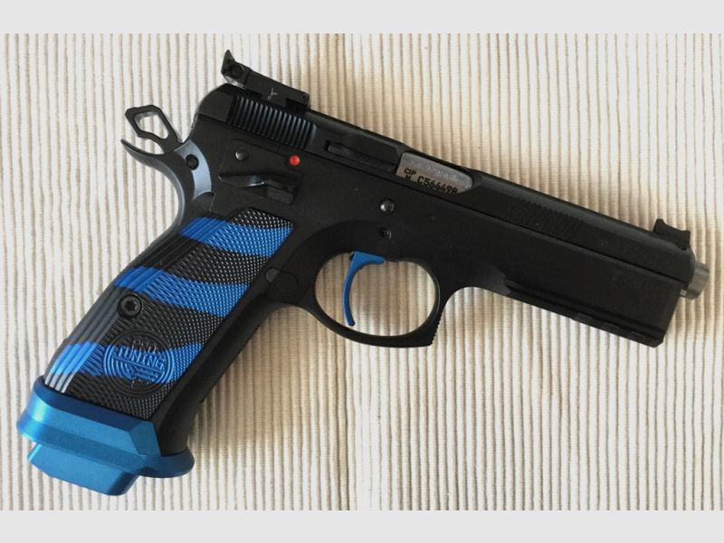 Ha. Pistole CZ 75 SP-01 Shadow "Boa" Blau, Pro Tuning, Kal. 9mmLuger, NEU sofort lieferbar!