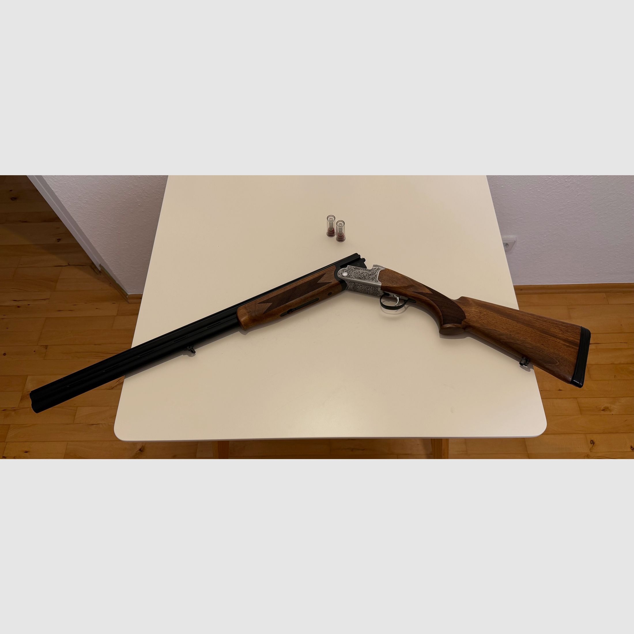 Bockdoppelflinte Kofs Zenith SX Kaliber 12/76 met staal schotbeschuss en verwisselbare chokes