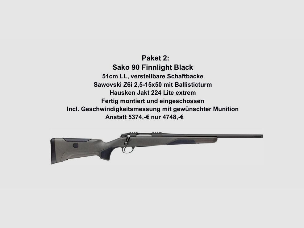 Sako 90 Finnlight Black, Swarovski, Hausken