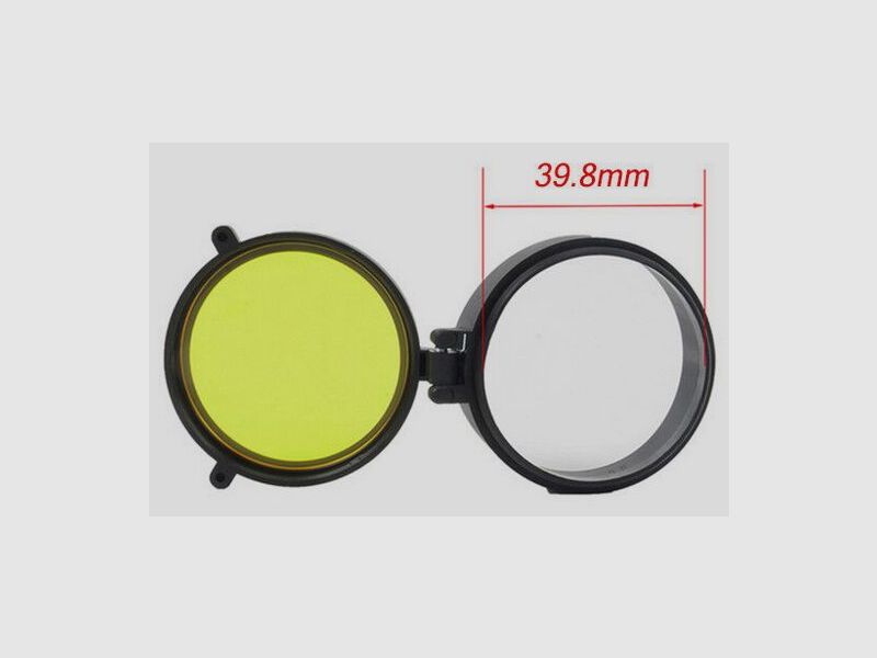 Capuchon de protection pour lunette de tir avec filtre, protecteur d'objectif rabattable, diamètre 39,8 mm