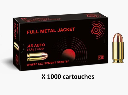 GECO 45 ACP 230GR FMJ Patronen /1000