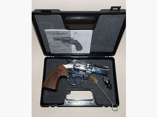 Zoraki R2 3 Zoll Schreckschuss Revolver (PTB 1107) Kal. 9mm R.K. Chrom Holzgriffe - NEUWERTIG!