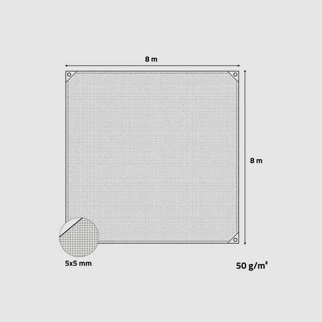 Ernte-Netz 8x8m mit feiner Maschenweite 5x5mm - Hochdichtes Polyethylen, Bild 3 von 12