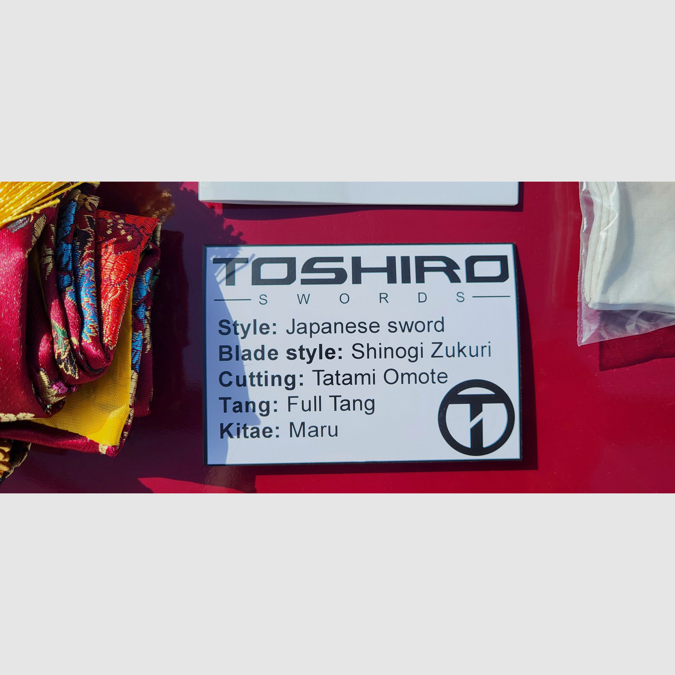 Katana Toshiro Tenryu, schwarz, mit eingraviertem Drachen auf Saya