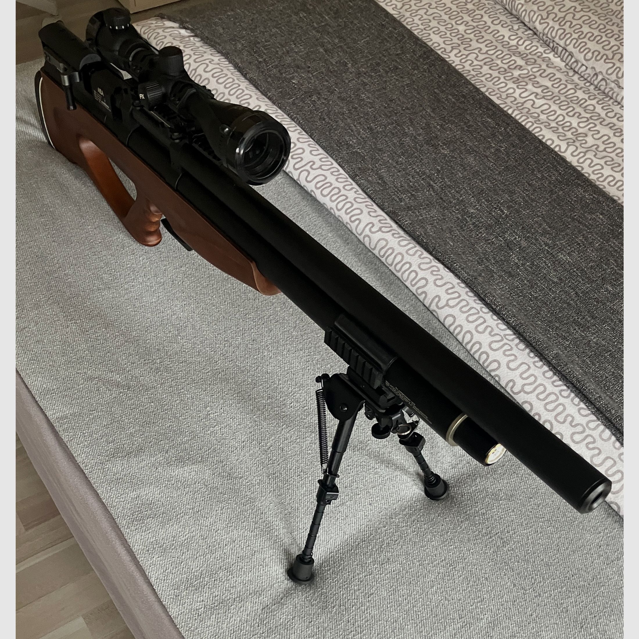 AEA Challenger Bullpup CAL .50 Luftgewehr 7,5 J Komplettset mit FX Optik Kompressor Tasche Munition - neuwertig