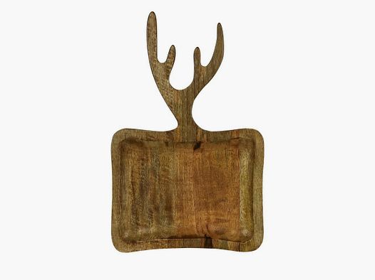 Lovergreen Kunst des Tisches Motiv Flach- / Schneidebrett Holz Hirschgeweih Mangoholz