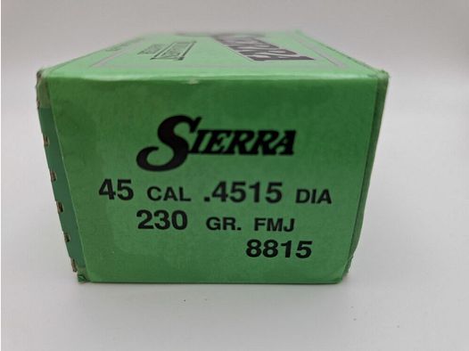 Sierra Bullets, Santa Fe FFW-Geschosse .45 (.4515), 230gr FMJ