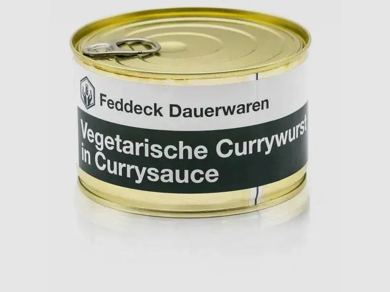 Feddeck Durable Goods Feddeck Durable Goods Ready Meal Can Vegetarian Curry Sausage with Curry Sauce 400 g