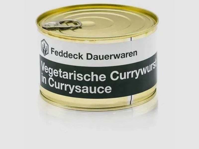Feddeck Towary Trwałe Feddeck Towary Trwałe Gotowe Danie Puszka Wegetariańska Kiełbasa Curry z Sosem Curry 400 g