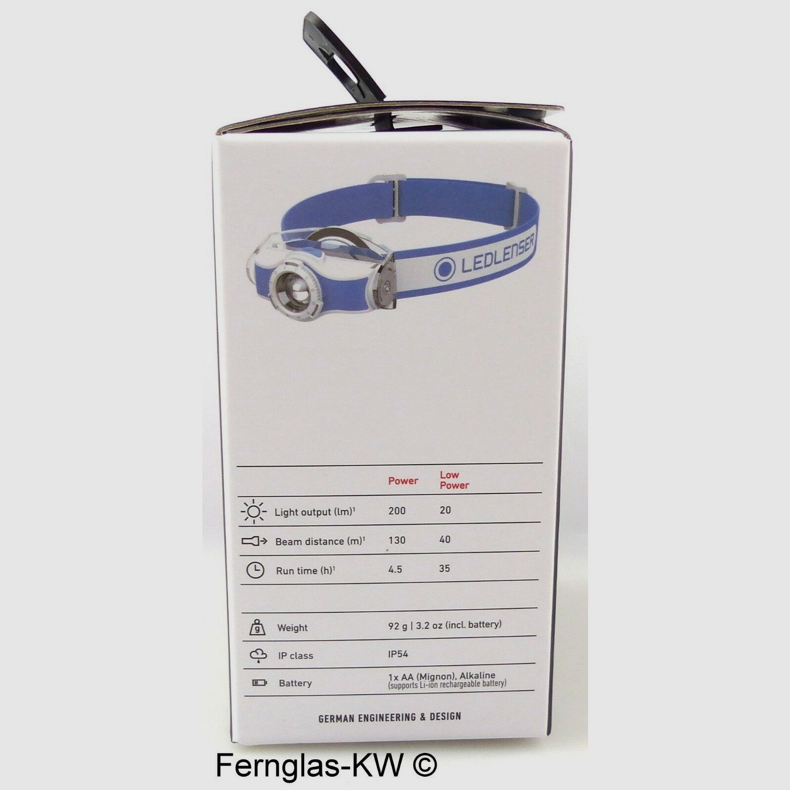 Ledlenser 501594 LED Kopflampe Stirnlampe MH3 Blau Weiß Leuchtkraft 200 Lumen