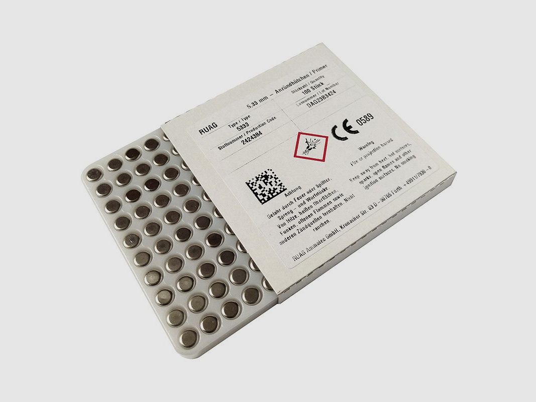 RWS Zündhütchen 5.33mm Typ 5333 Sinoxid Large Rifle Magnum 100 Stück